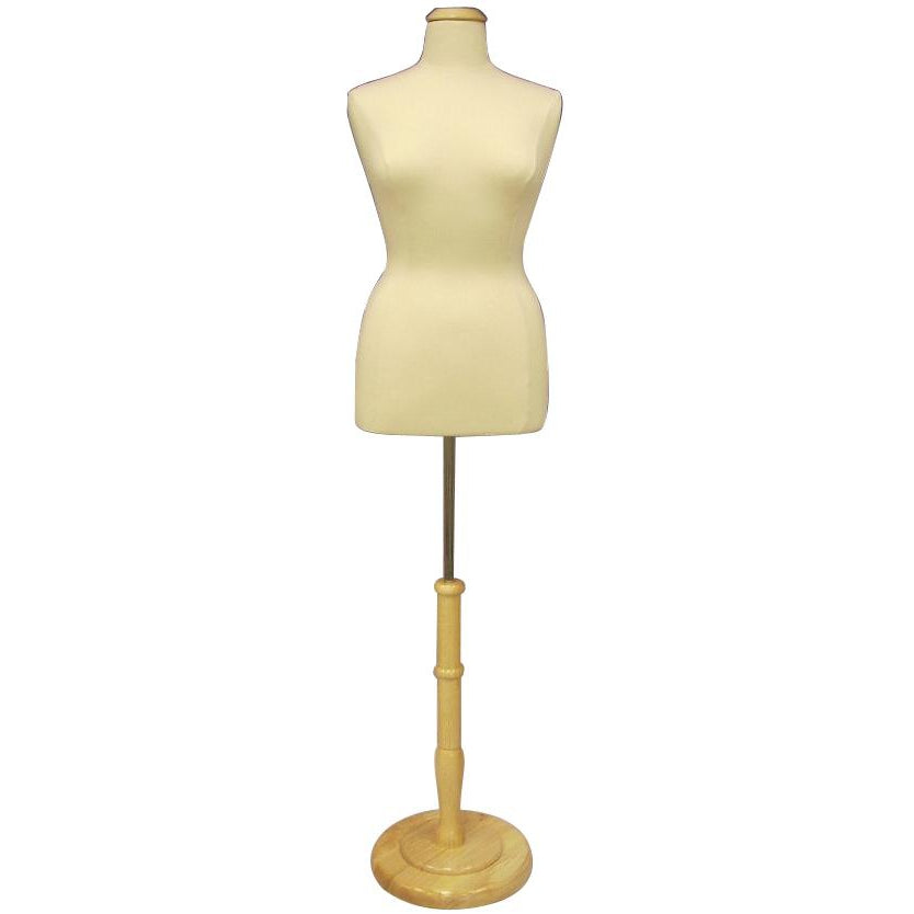 Female French Dress Form With Round Base MM-FFDRB White / 14-16 Female French Dress Form With Round Base MM-FFDRB White / 14-16