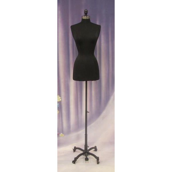 Female Display Dress Form on Black Rolling Base - Dress Forms USA Female Display Dress Form on Black Rolling Base - Dress Forms USA
