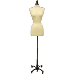 Female Display Dress Form on Black Rolling Base