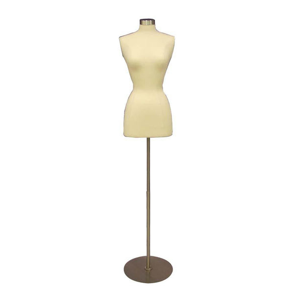 Female Dress Form Pinnable Mannequin Torso Size 10-12 with Tripod Wood Base