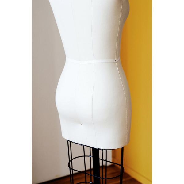 Female Professional Dress Form with Collapsible Shoulders, back photo of the female professional dress form with collapsible shoulders, sewing mannequin, seamstress mannequin, half body female professional dress form
