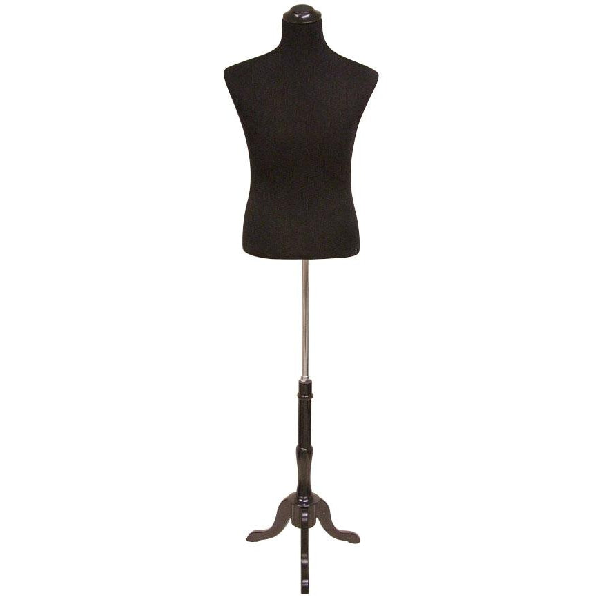Male Display Dress Form on Black Wood Tripod Base Dress Forms USA